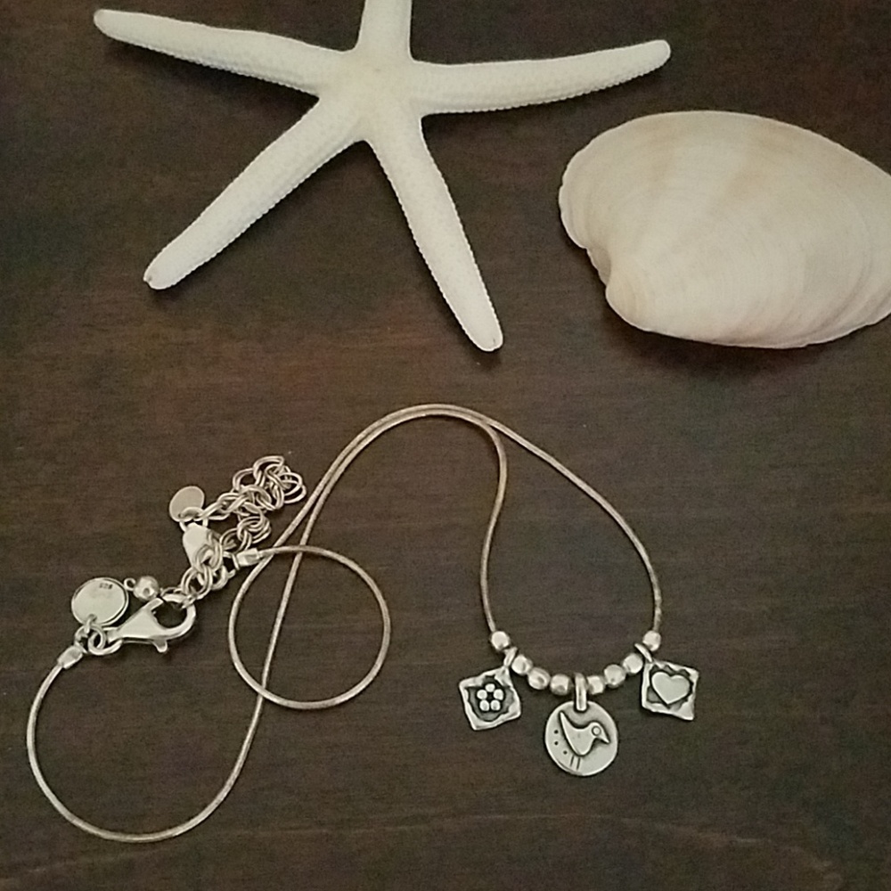 Silpada Sterling Silver 3 Charm Necklace